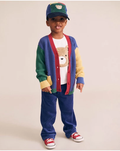 Huxbaby - Colour Block Varsity Hux Cardigan - Babies-Kids