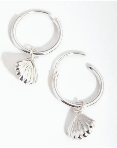 Lovisa - Sterling Silver Shell Hoop Earrings