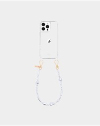 LOUVE COLLECTION - Clear Phone Case + Moon Pearl Phone Wristlet