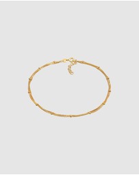 Elli Jewelry - Anklet Layer look ball links in 925 sterling silver gold plated