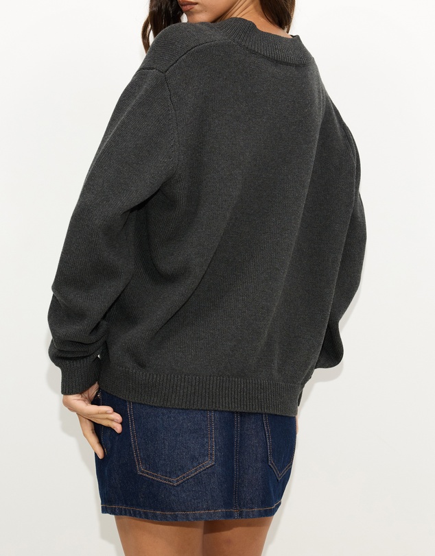 Dazie - Zara V-Neck Cotton Knit Jumper