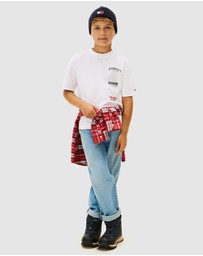 Tommy Hilfiger - Back Multi Logo Print Jersey T-Shirt - Teens