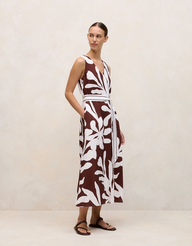 Trenery - Wakame Belted Tank Dress in Espresso