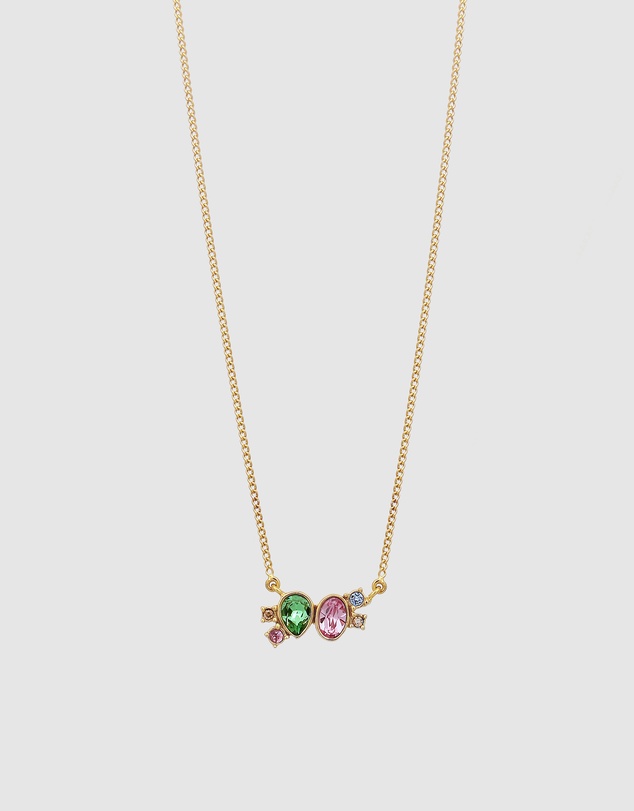 Elli Jewelry - Necklace Crystal 925 Sterling Silver Gold-Plated