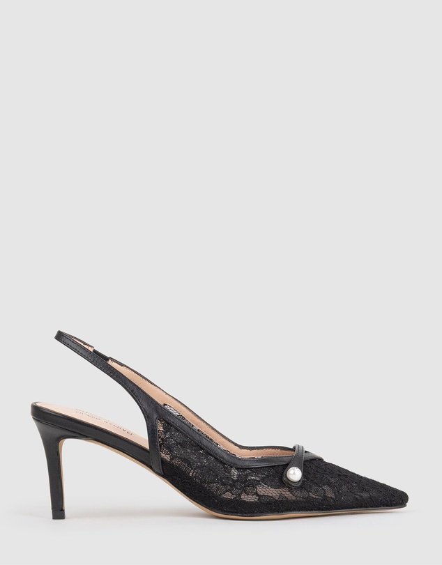 Edward Meller - DAMINA70 Lace Slingback with Pearl