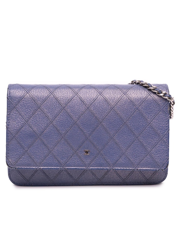Pre-Loved by Azura Reborn - Pre-Loved CC Calfskin Double Stitched Wallet on Chain