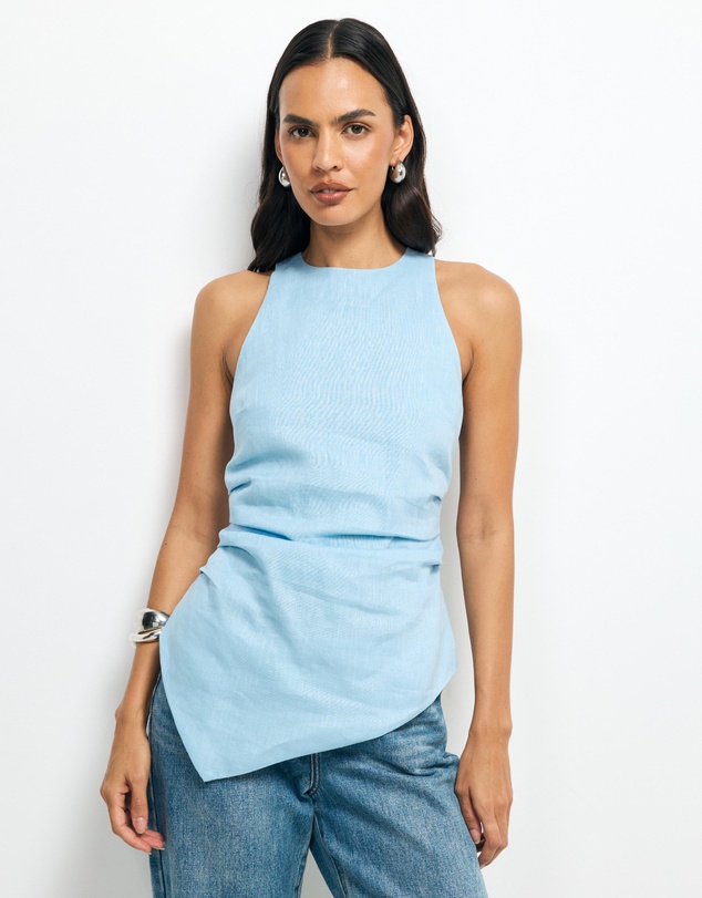 AERE - Frankie Linen Asym Hem Top
