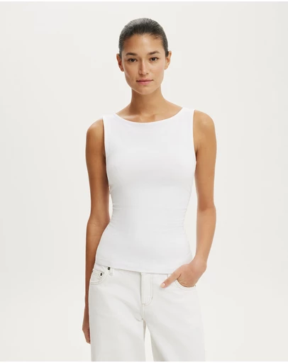 Cotton On - Longline Boat Neck Tank