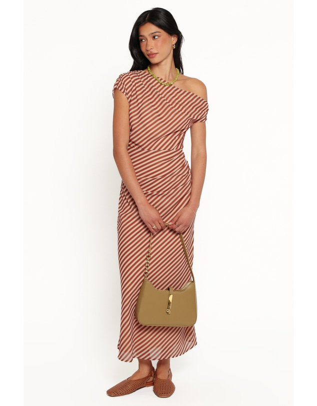 Petal & Pup - Jovita Midi Dress - Brown Stripe