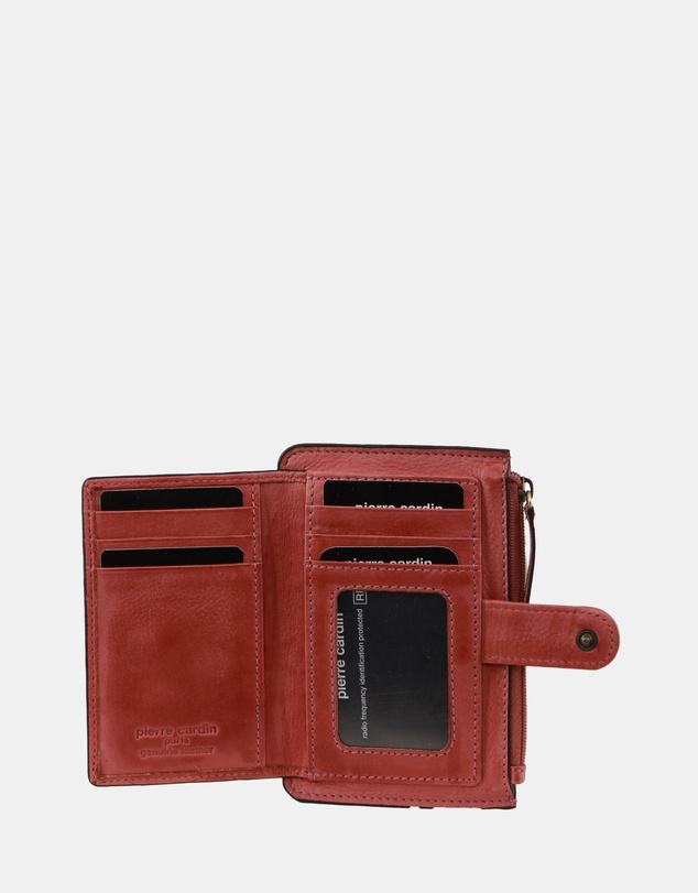 Pierre Cardin - Pierre Cardin Leather Pattern Embossed Pattern Zip Purse Wallet