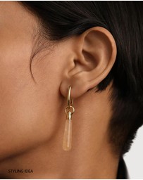 PDPAOLA - Yellow Aventurine Large Jupiter Hoop Earrings