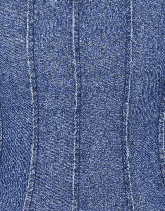 Petal & Pup - Saylor Denim Peplum Top - Blue Medium Wash