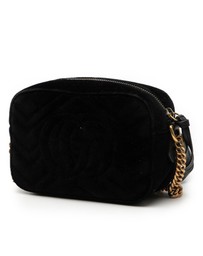 Pre-Loved by Azura Reborn - Pre-Loved Mini GG Marmont Crystal Embellished Matelasse Velvet Crossbody