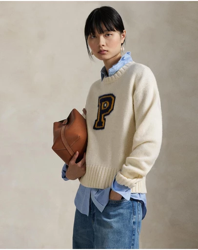 Polo Ralph Lauren - P-Logo Wool-Blend Crewneck Sweater - ICONIC EXCLUSIVE
