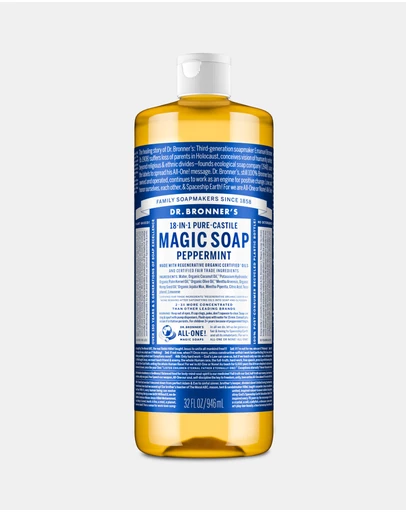 Dr Bronner's - Pure Liquid Castile Soap Peppermint 946ml
