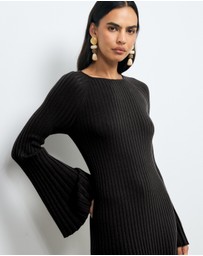 AERE - Indi Accordian Pleated Organic Knit Dress