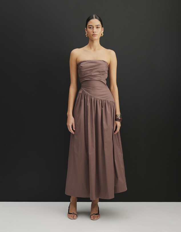 AERE - Kiera Strapless Midi Dress
