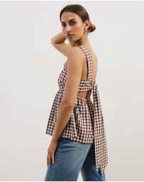Atmos&Here - Billie Self Tie Gingham Top