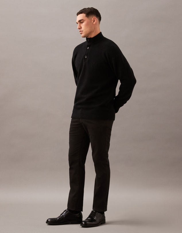Calvin Klein - Merino Button Neck Jumper