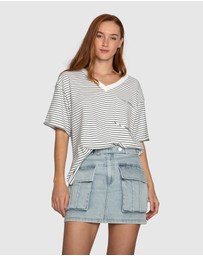 Belle & Bloom - Brave Soul Oversized Striped T-Shirt