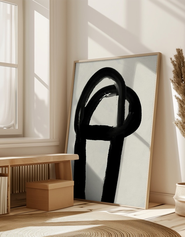 Olive et Oriel - Black Strokes No 2 by Treechild Art Print