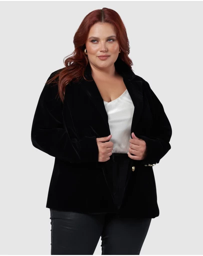 Pink Dusk by Curve Project - Suddenly Fine Velvet Blazer