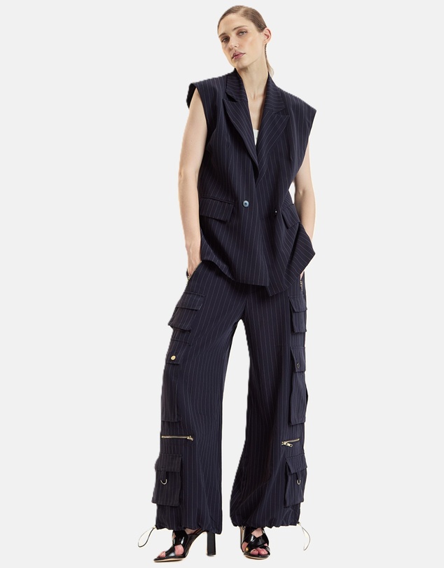 Cynthia Rowley - Pinstripe Cargo Pants