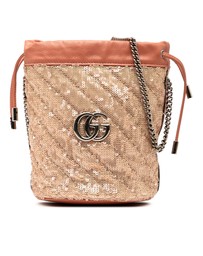 Pre-Loved by Azura Reborn - Pre-Loved Small GG Marmont Sequined Diagonal Matelasse Leather Bucket Bag