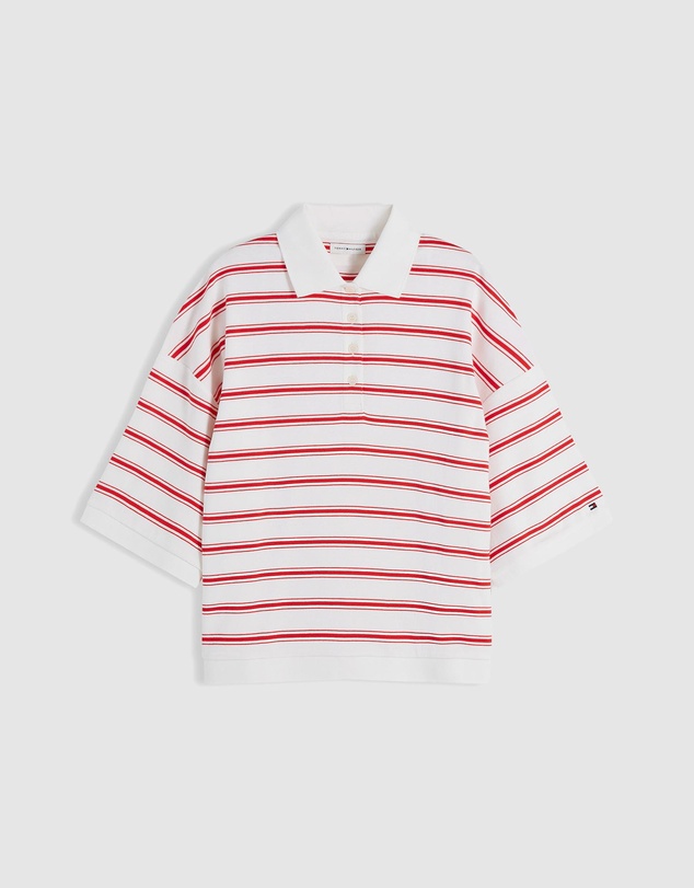 Tommy Hilfiger - Oversized Fit Stripe Polo Shirt