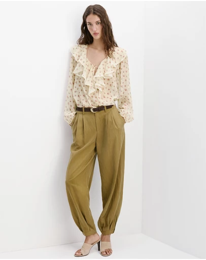 M.N.G - Ruffled Floral Blouse