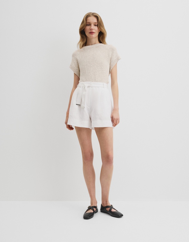 Country Road - Organically Grown Linen Tuck Front Short