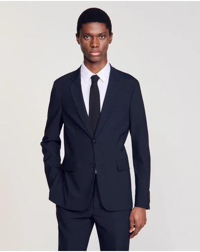 Sandro - Formal Destructure Wool Stretch Jacket