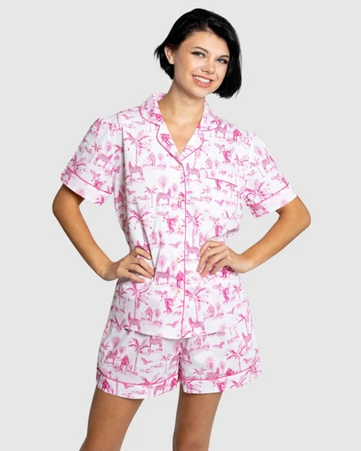 Sant And Abel - Women's Skydog Pink Short PJ Set