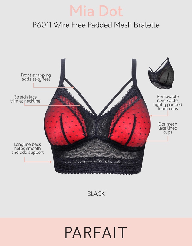 Parfait - Mia Dot Longline Padded Lace Bralette
