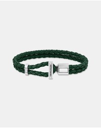 THOMAS SABO - Double Bracelet with Braided, Green Leather