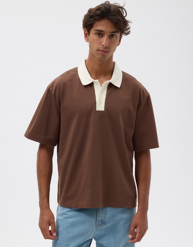 AERE - Organic Cotton SS Rugby Polo
