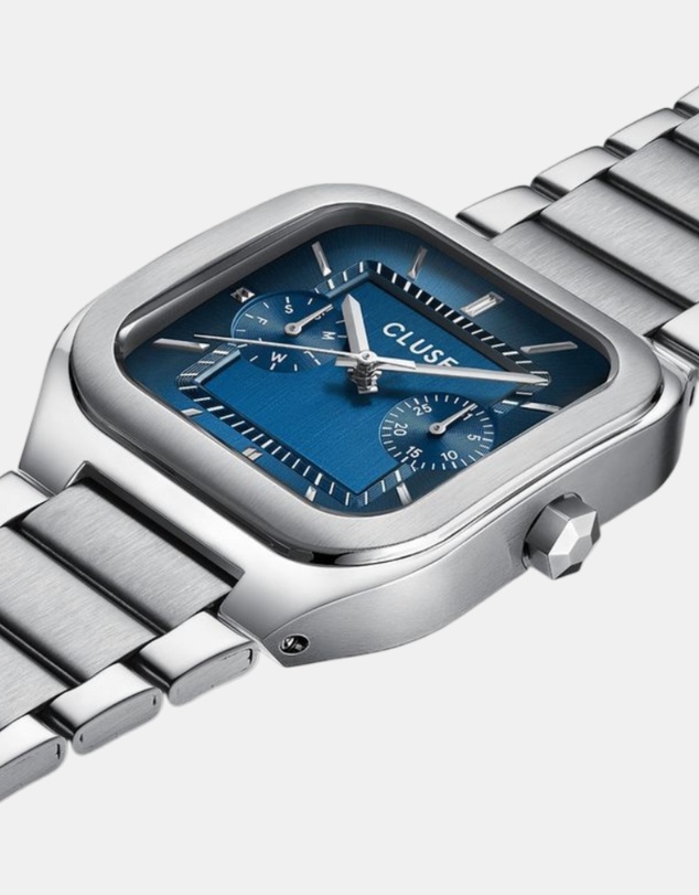 Cluse - CLUSE Quadrus Multi, Steel, Blue, Silver Colour