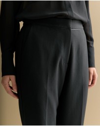 Trenery - Piping Detail Straight Leg Pant in Black