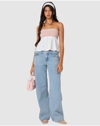 EDIKTED - Rena ribbed peplum top