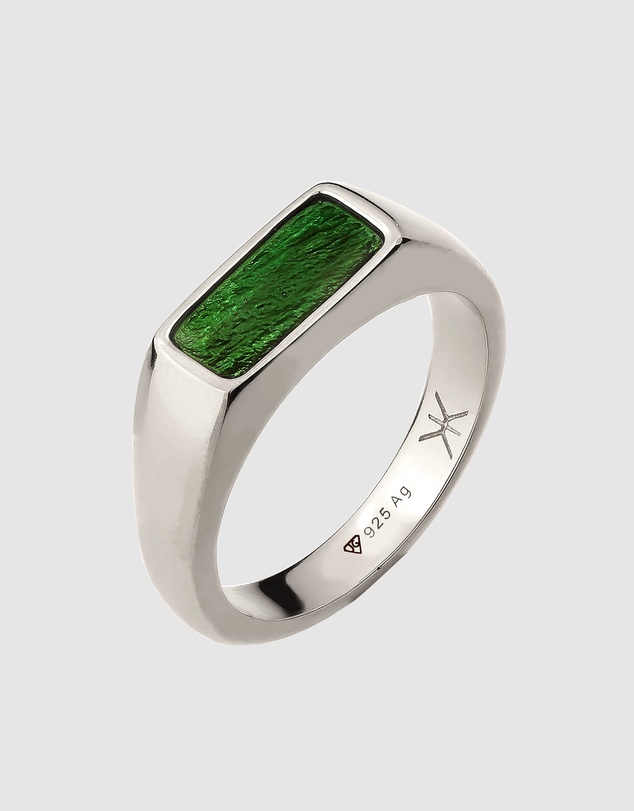 Kuzzoi - ICONIC EXCLUSIVE - Enamel Signet Ring in 925 Sterling Silver