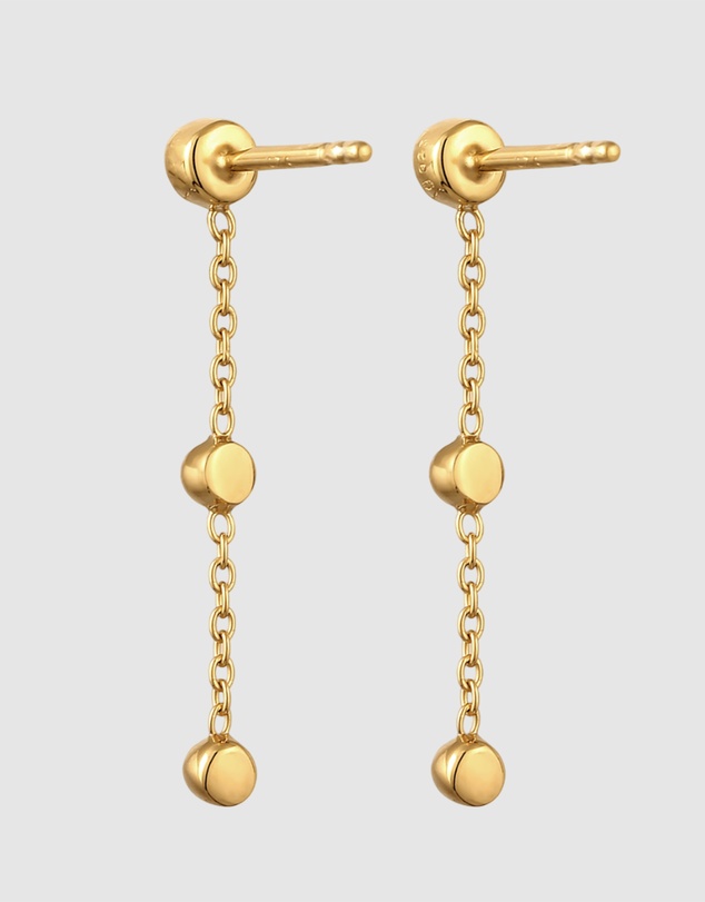 Elli Jewelry - Earrings Stud Crystal 925 Sterling Silver Gold-Plated