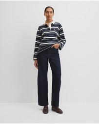 Country Road - Australian Cotton Stripe Rugby Polo Sweat