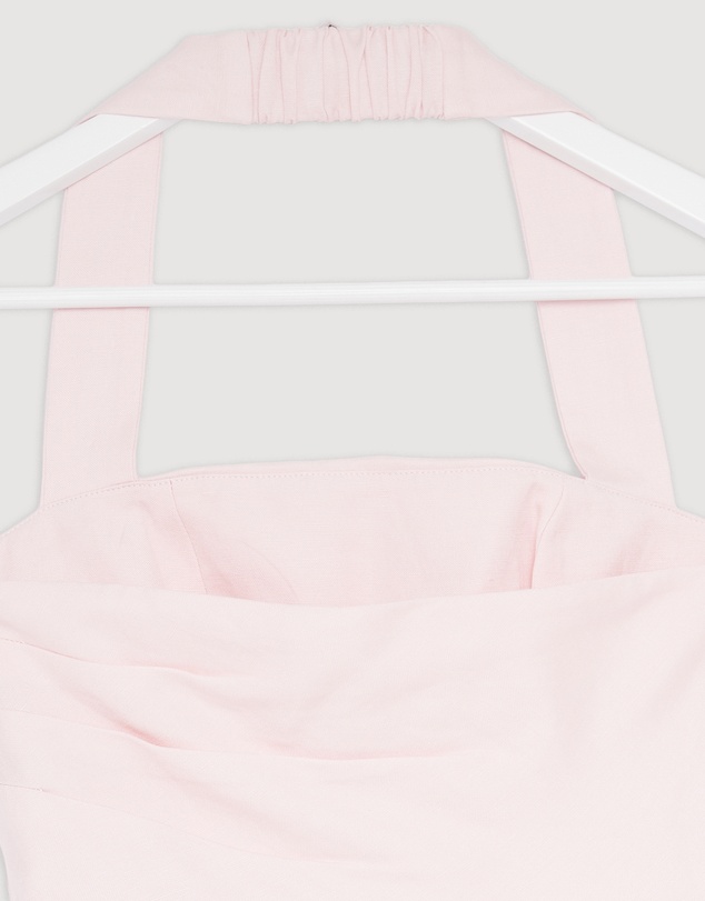 Revibe - Repaired Shona Joy Gigi Halter Draped Mini Dress - AU 6