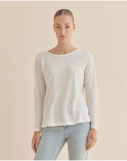 Amelius - Priya Long Sleeve Linen Jersey Top