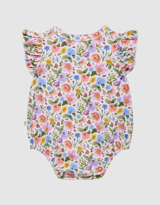 Fleur Harris - 'Heirloom Treasures' Sweet Bubble Romper in Snow Floral