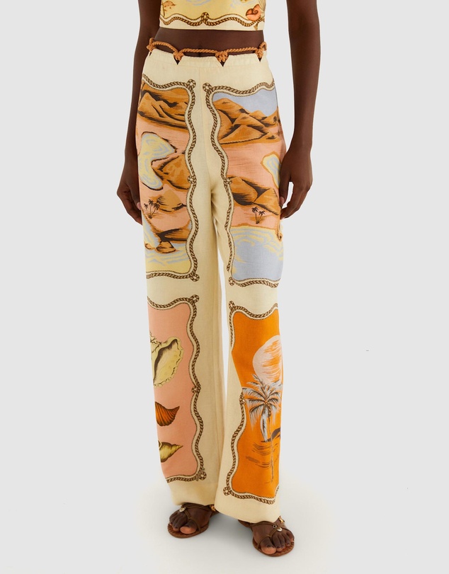 Farm Rio - Rio Souvenir Mixed Scarf Multicolor Pants