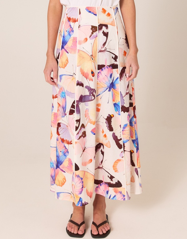 Fate + Becker - Mariposa Print Maxi Skirt