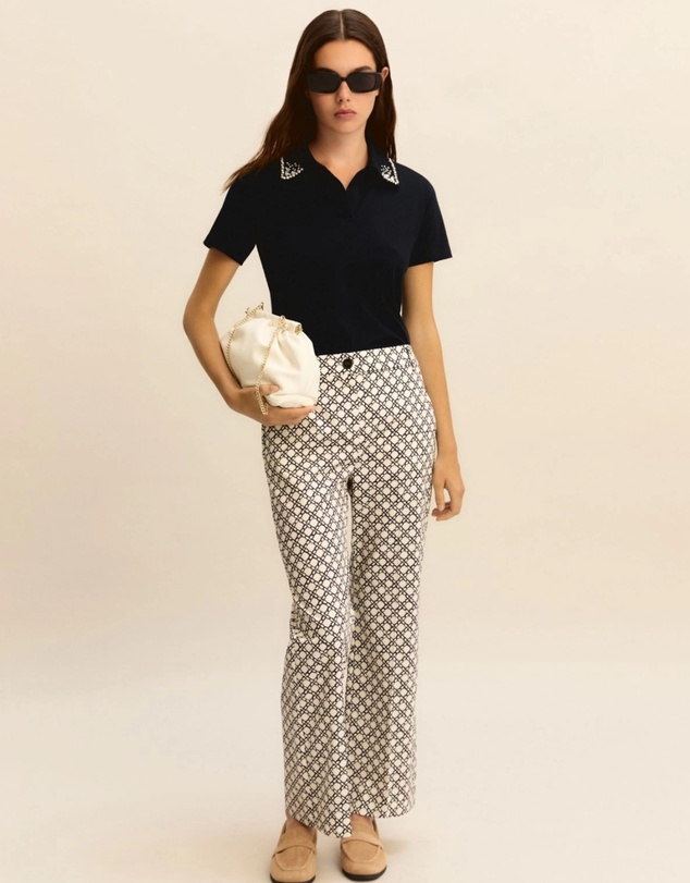 Emme - Midnight Blue Piqué Polo Top