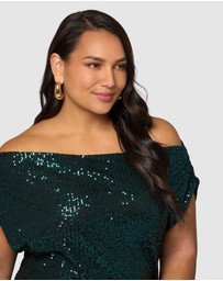 Pink Dusk by Curve Project - Platinum Nights Sequin Maxi Dress
