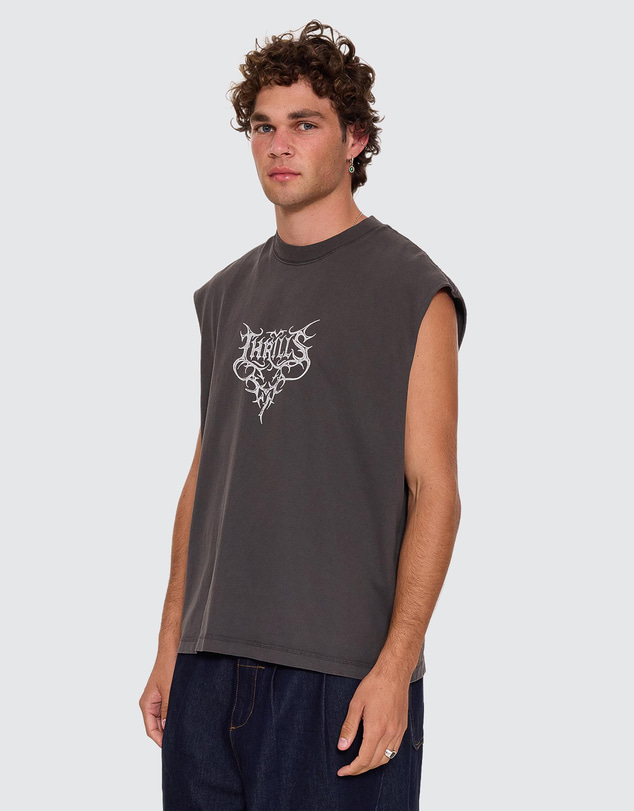 Thrills - South Of Heaven Box Crop Muscle Tee
